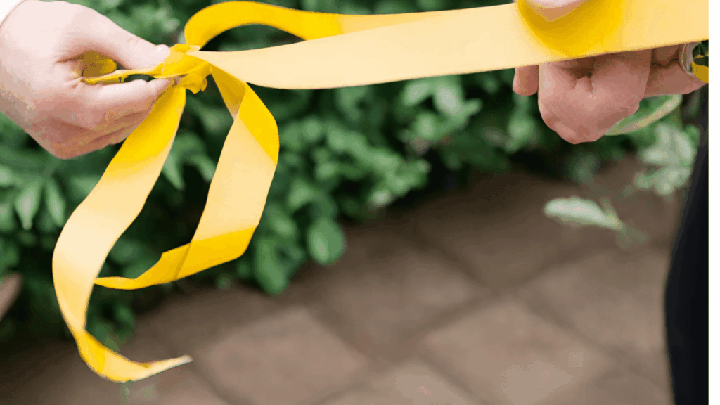 Ribbon cutting outdoor gardens at YIA WG