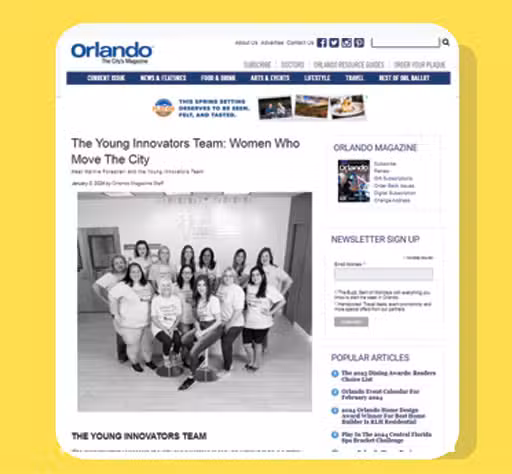 Young Innovators team in Orlando Magazine
