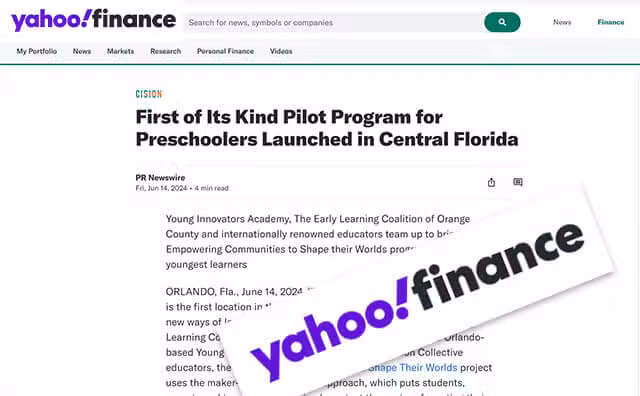 Young Innovators Academy in Yahoo Finance
